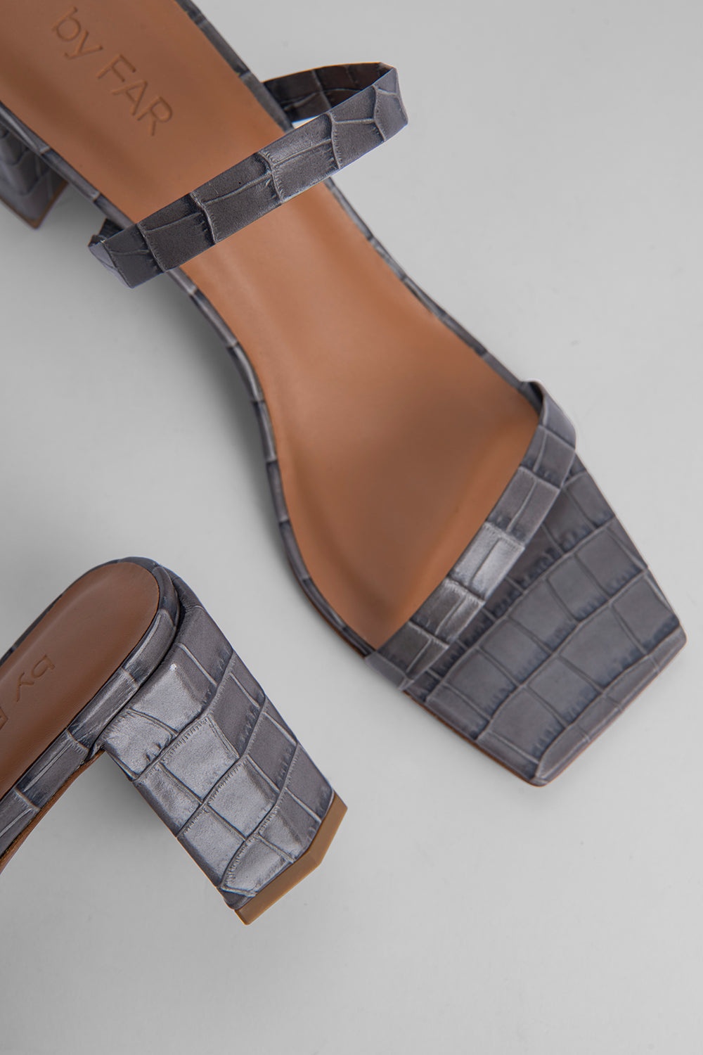 Tanya Grey Croco Embossed Leather - 3