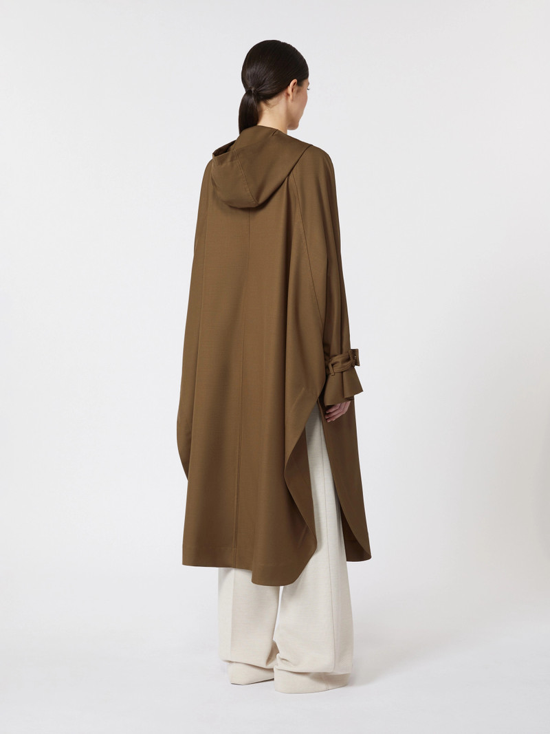 BIACCO Water-repellent wool gabardine duster coat - BROWN 4