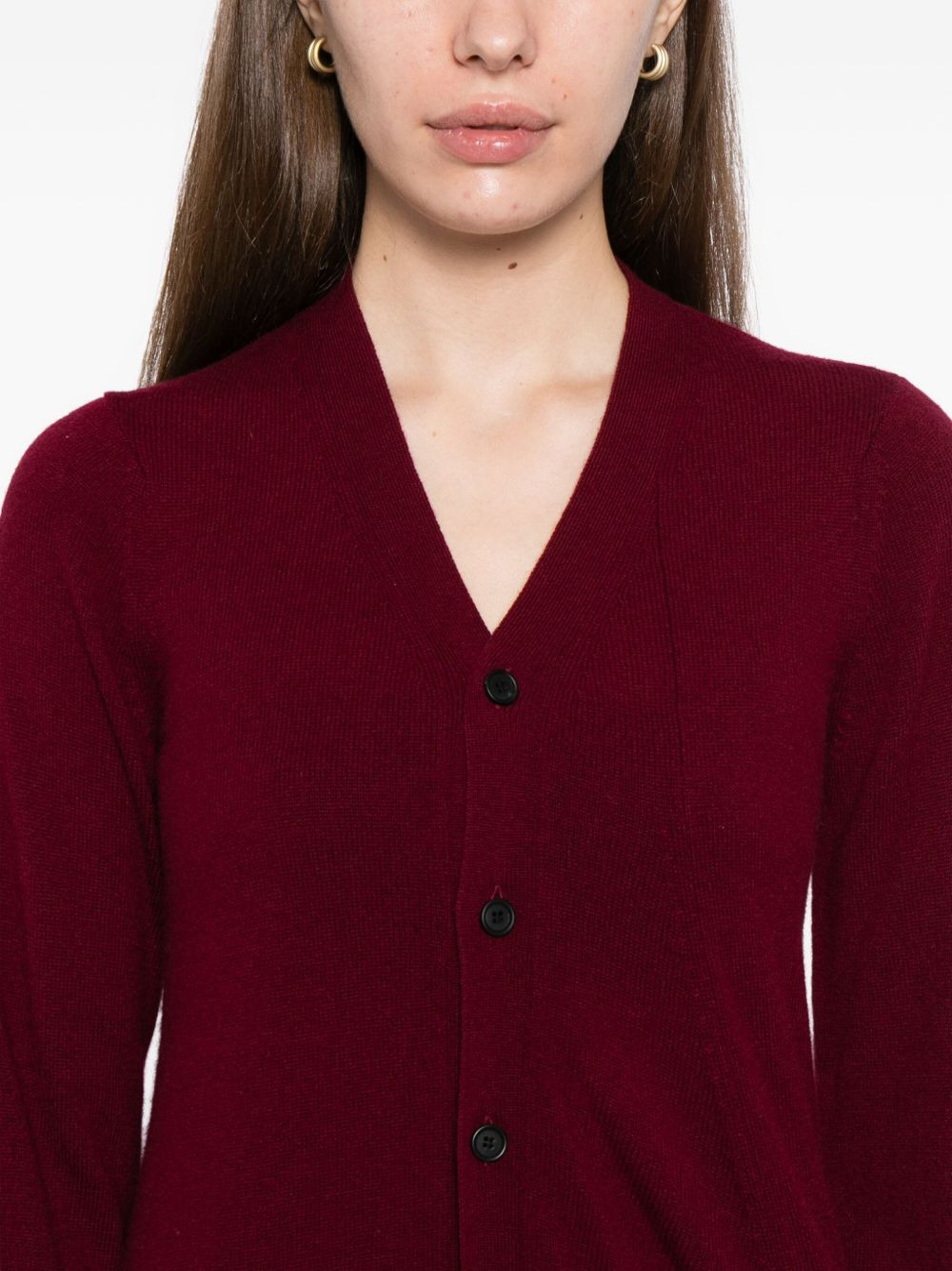 v-neck long-sleeved cardigan - 5