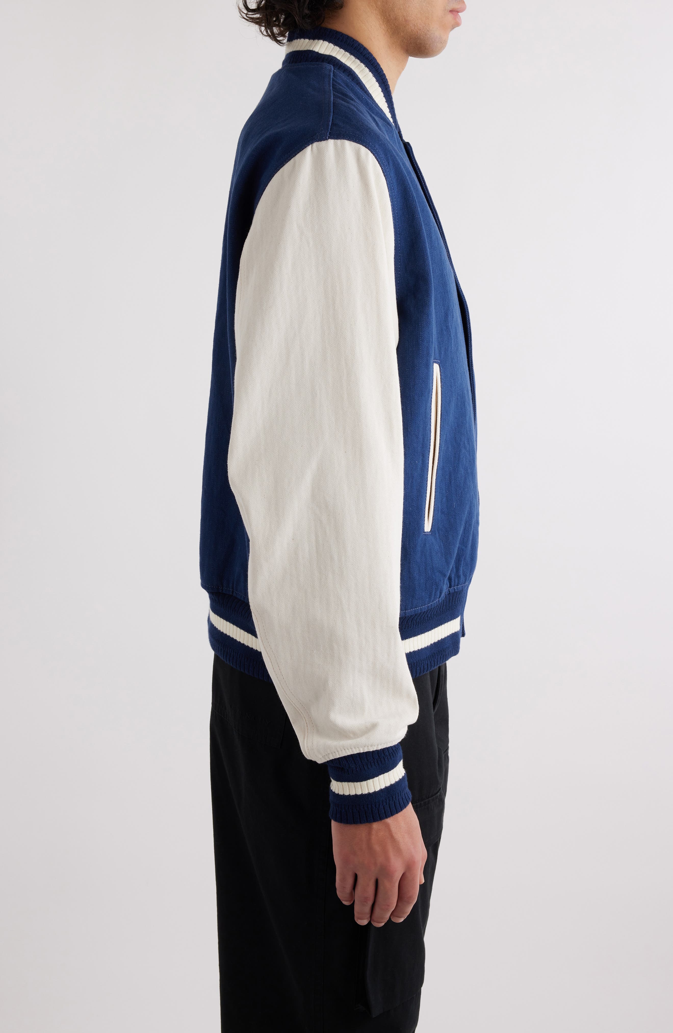 Givenchy Bicolor Cotton Varsity Jacket in Blue/White at Nordstrom - 3
