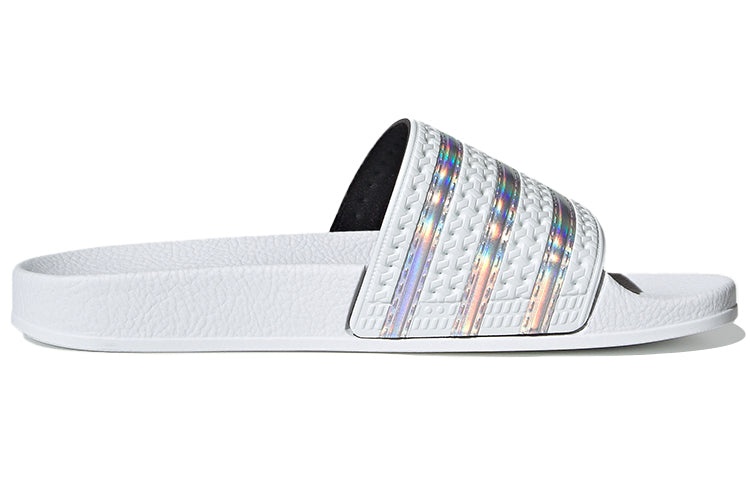 (WMNS) adidas Adilette Slide 'White Iridescent' FV0041 - 3