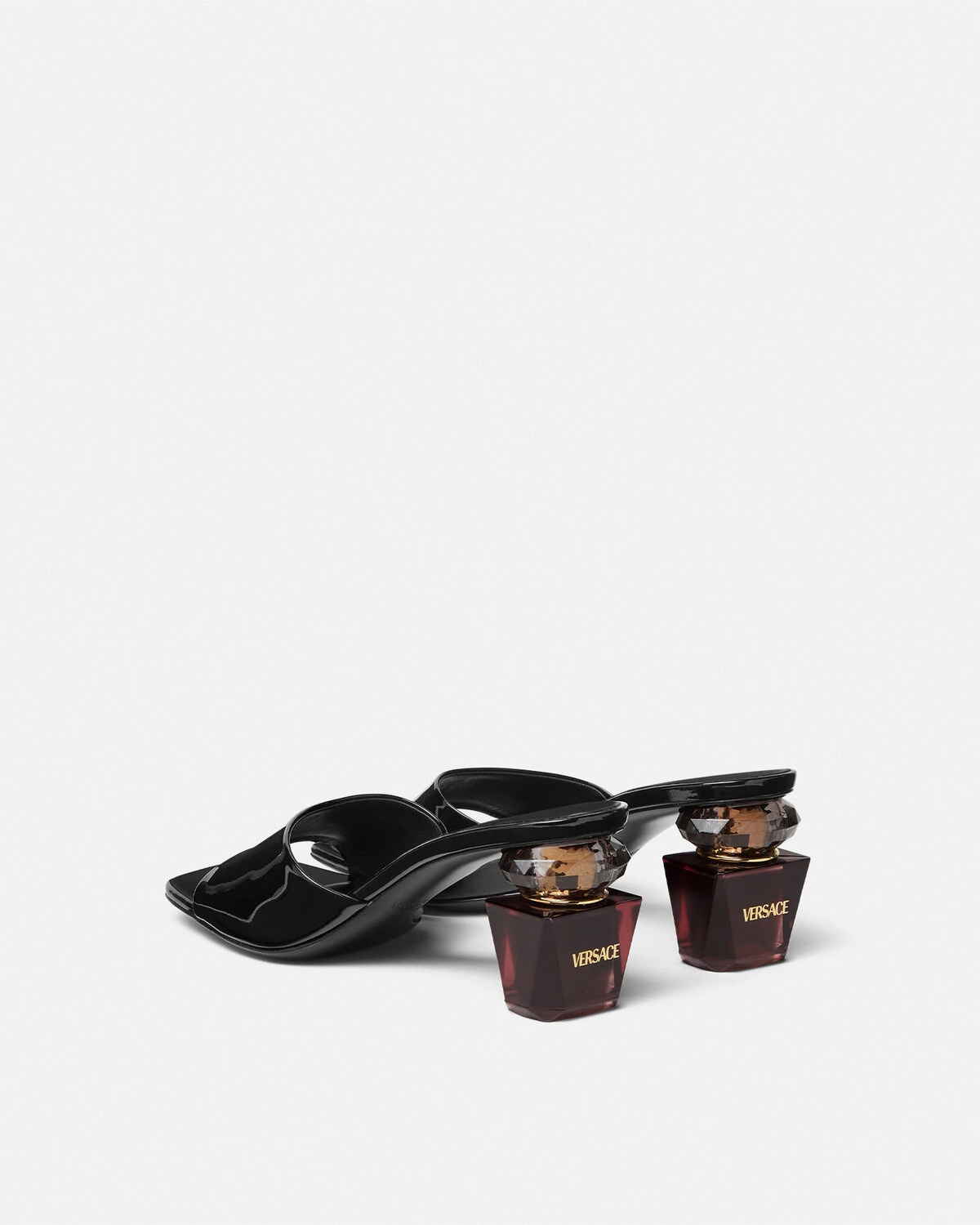 Bright Crystal Patent Mules 70 mm - 4