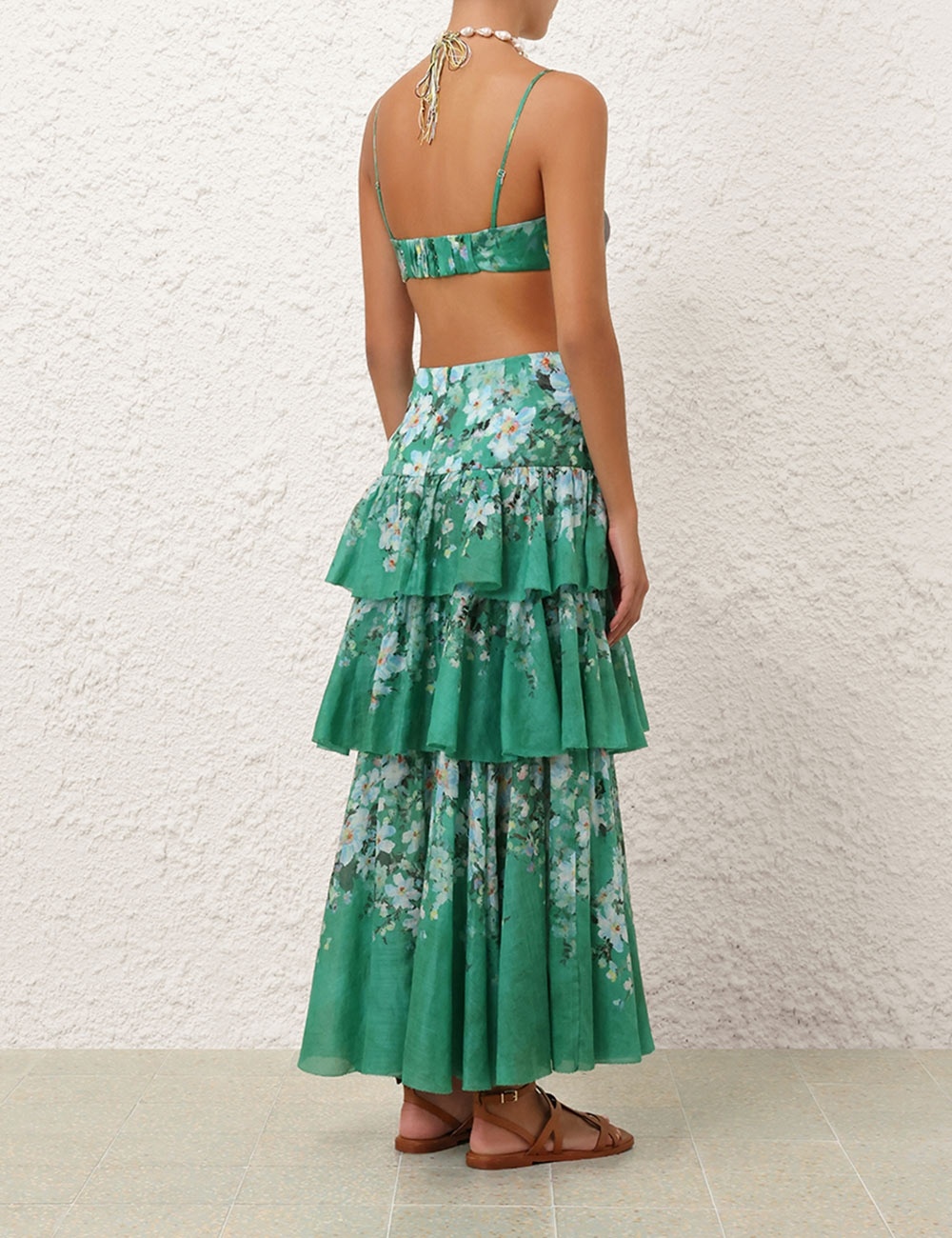 スカート ZIMMERMANN 'Everley Tiered Midi' skirt Zimmermann EVERLEY TIERED MIDI SKIRT | REVERSIBLE