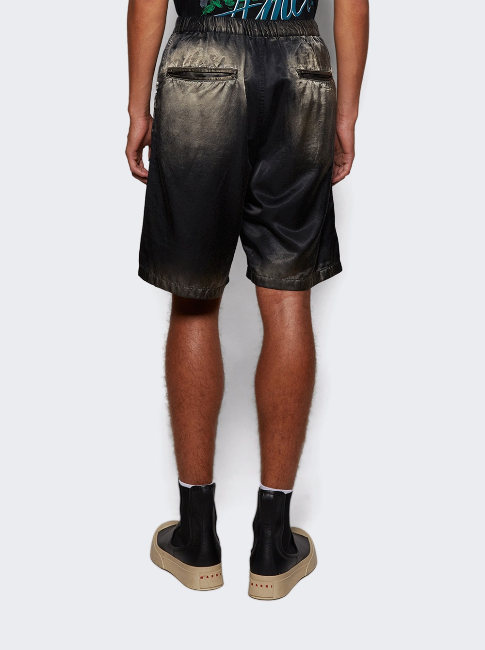 Aged Satin Shorts Black - 4
