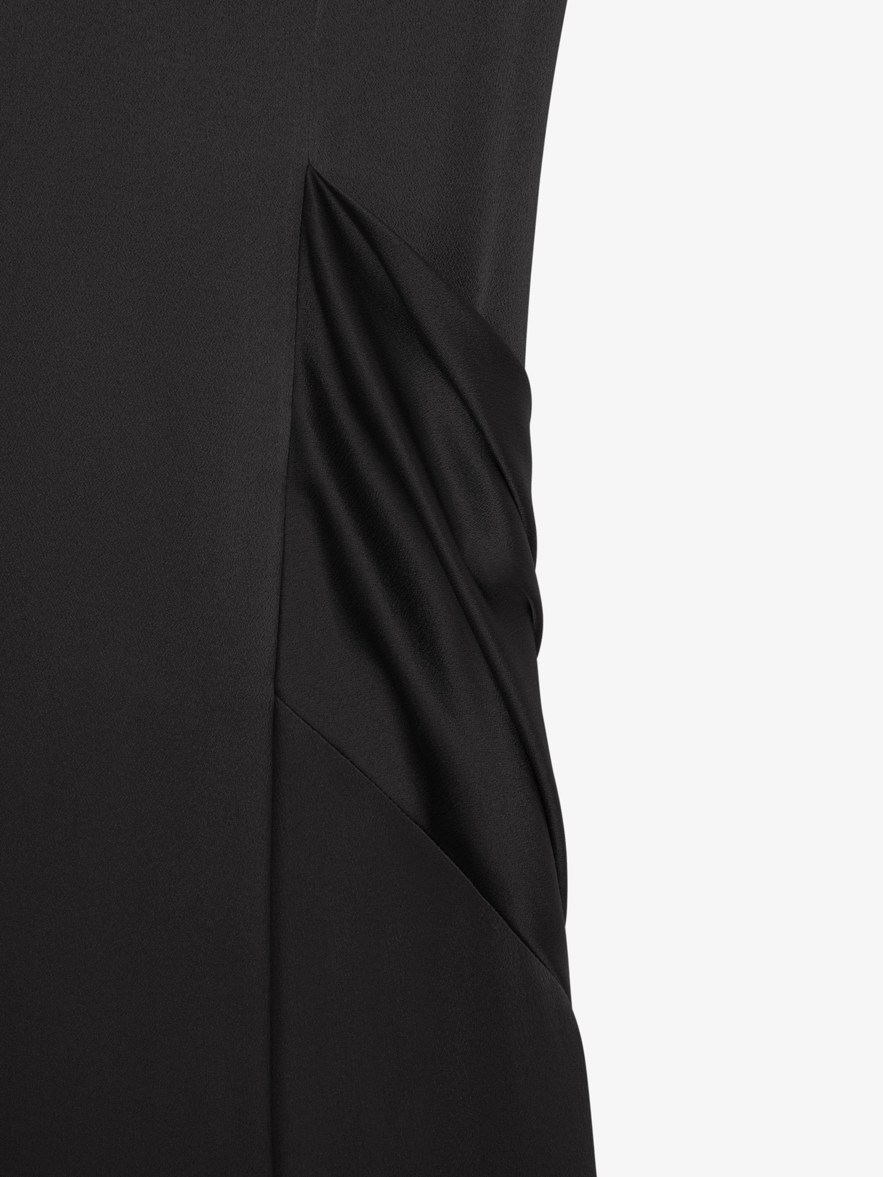 EVENING DRESS IN SATIN WITH TULLE AND DRAPE - 6