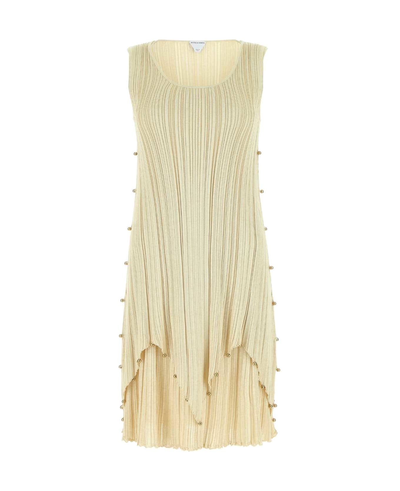 Gold Polyester Blend Dress - 1