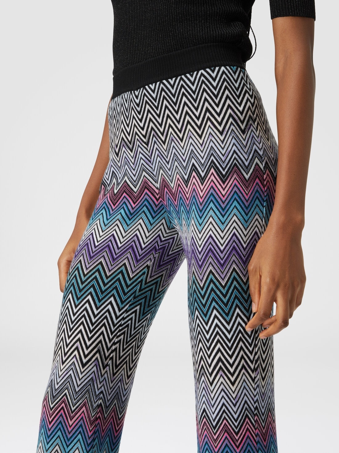 Flare zig zag wool trousers - 5
