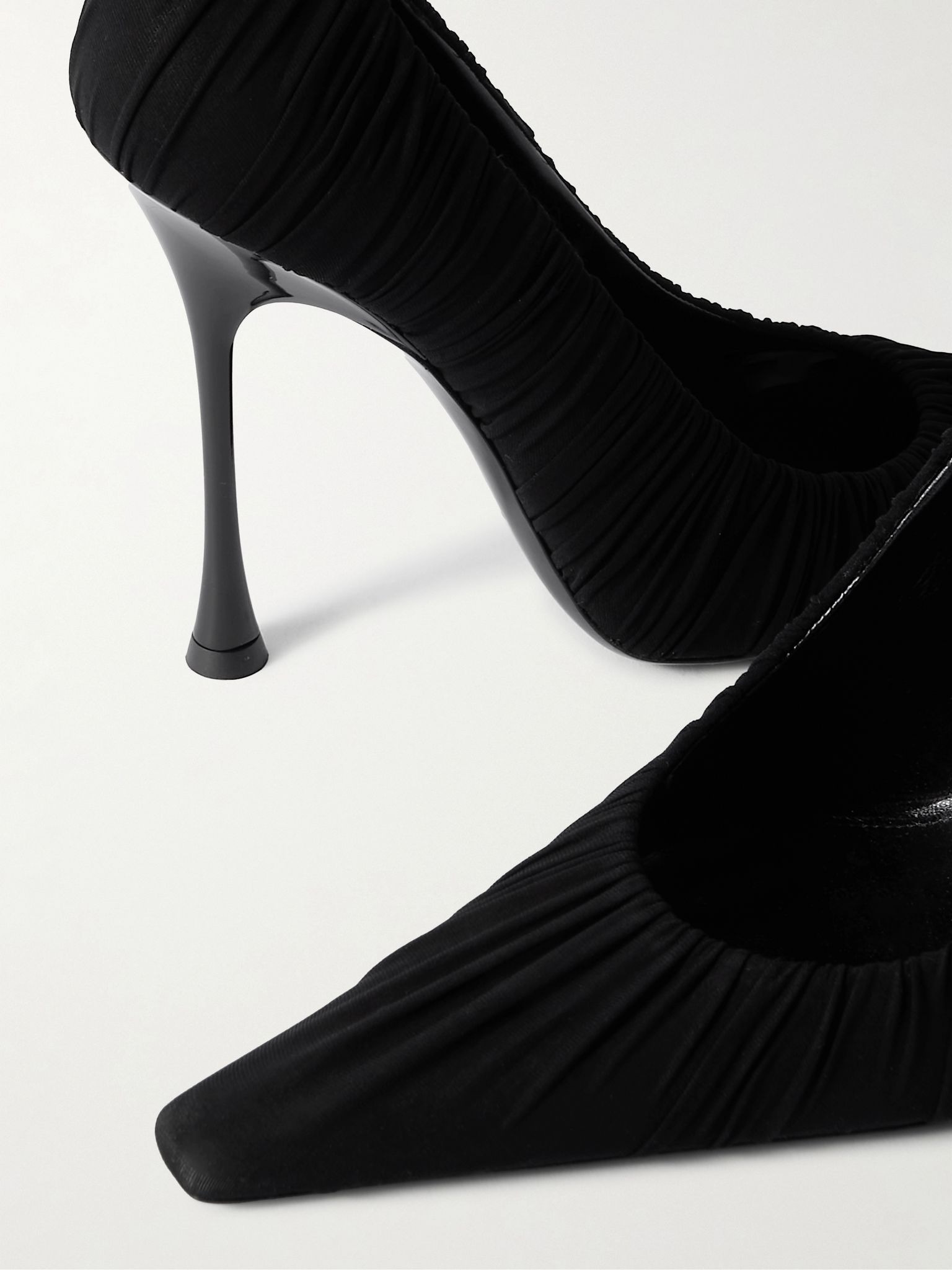 Emmanuelle ruched tulle pumps Black - 4