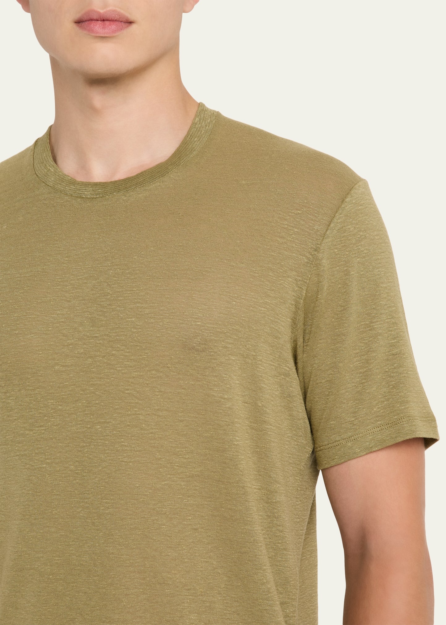 Men's Easy-Fit Stretch Linen Crewneck T-Shirt - 5