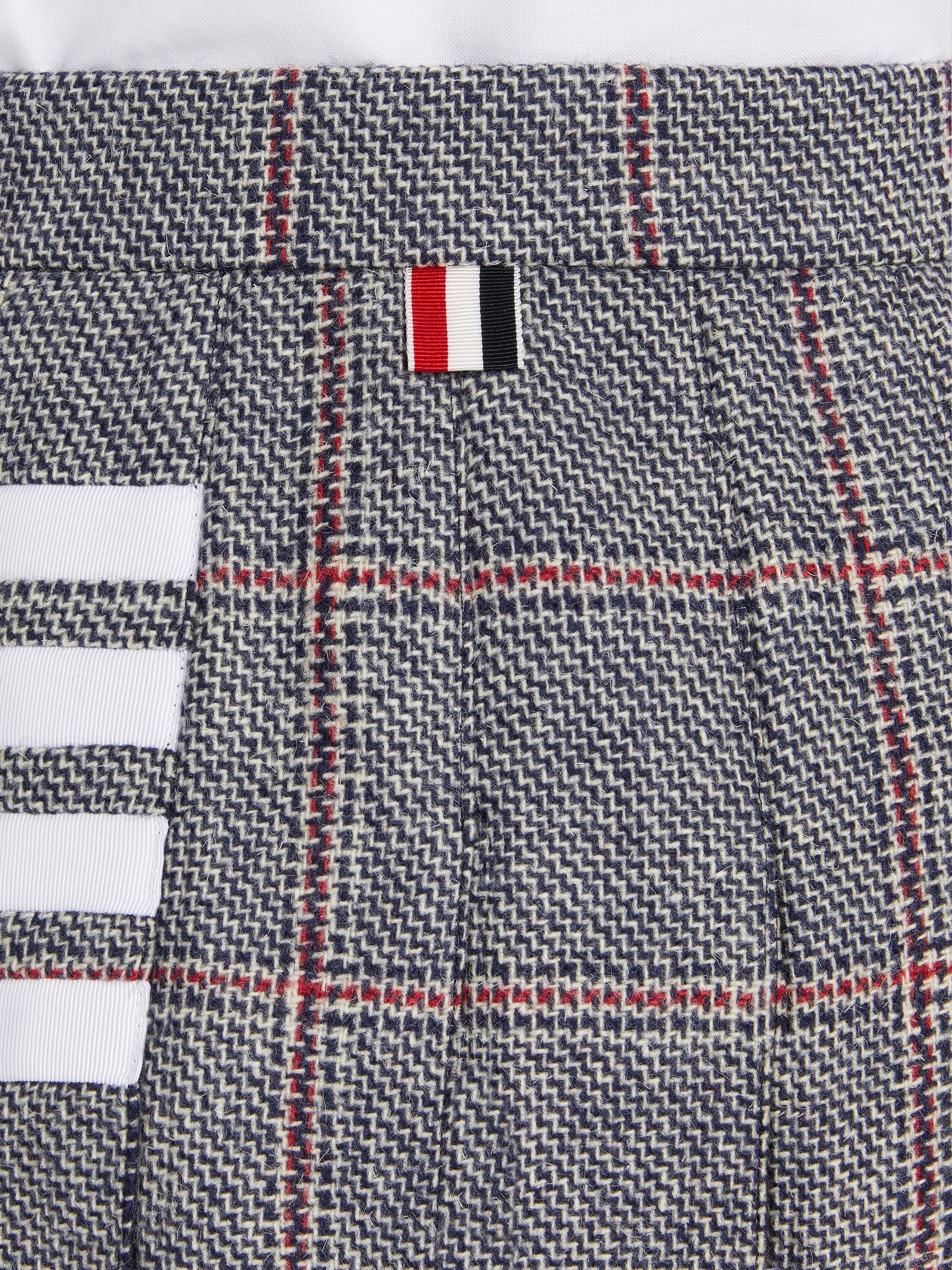 Multicolor Step Twill Windowpane British Wool Stripe Mogador Pleat Grosgrain 4-Bar Dropped Back Belo - 6