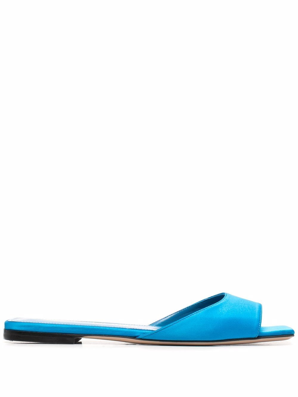 satin flat slides - 1