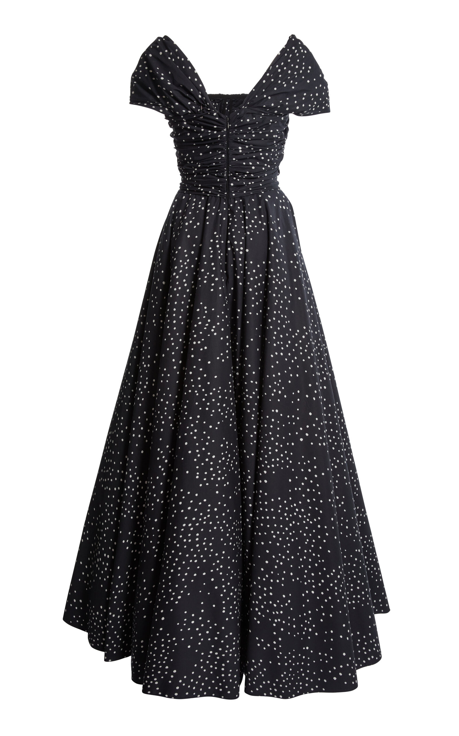 Off-The-Shoulder Popeline Gown black/white - 5