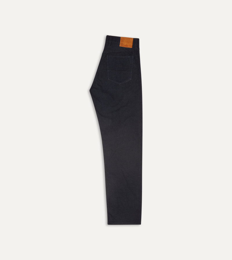 Navy Japanese Selvedge Needlecord Five-Pocket Trousers 6