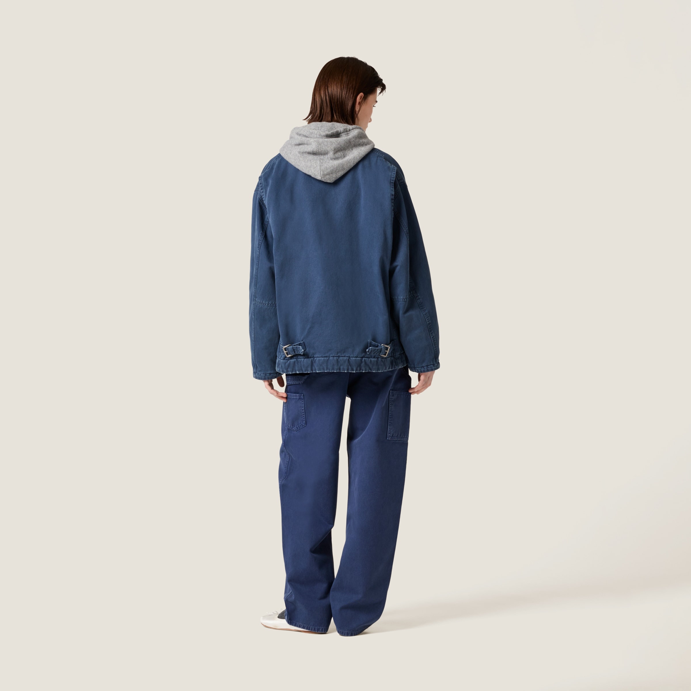 Gabardine trucker jacket with corduroy collar - 3