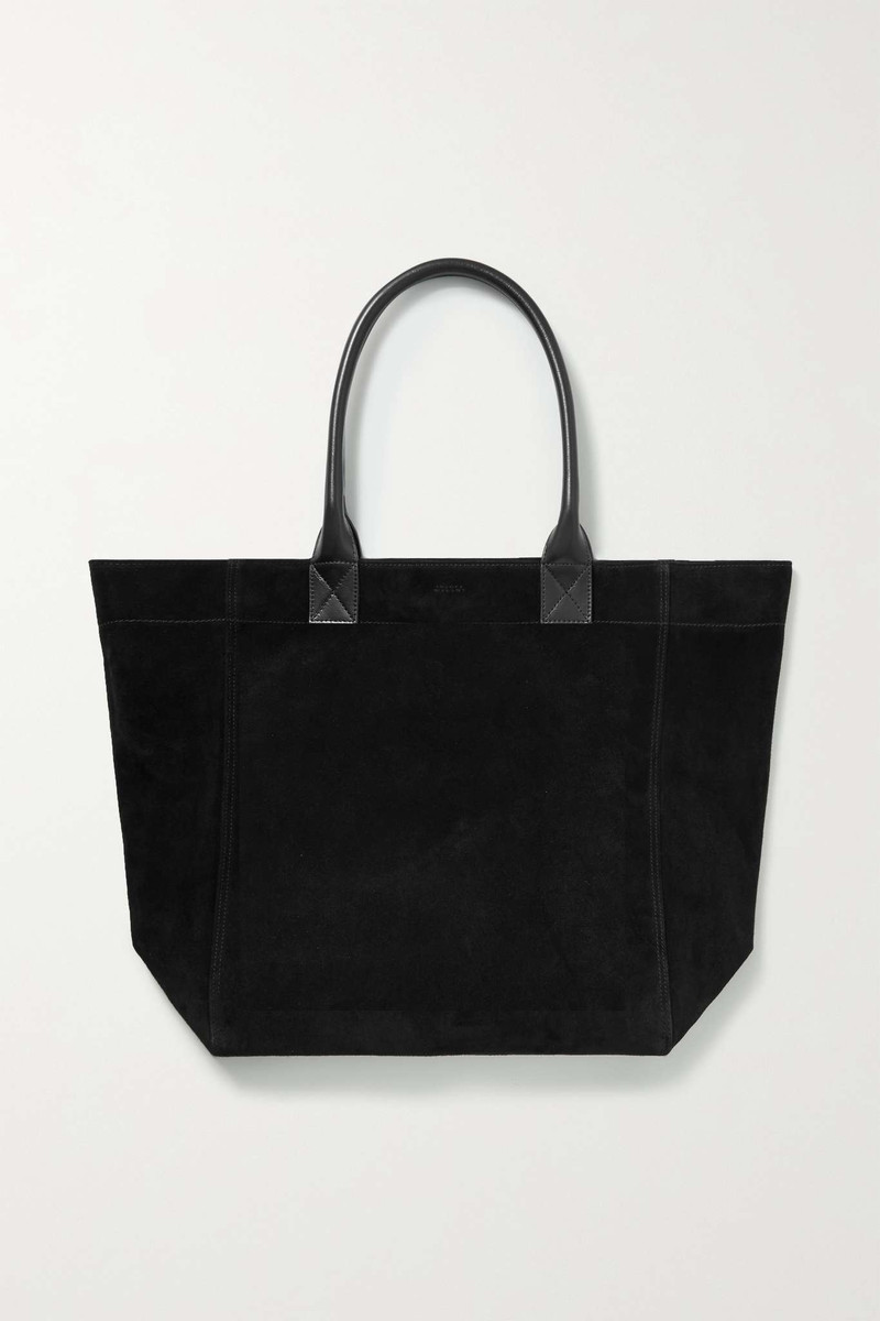 Yenky leather-trimmed suede tote 3