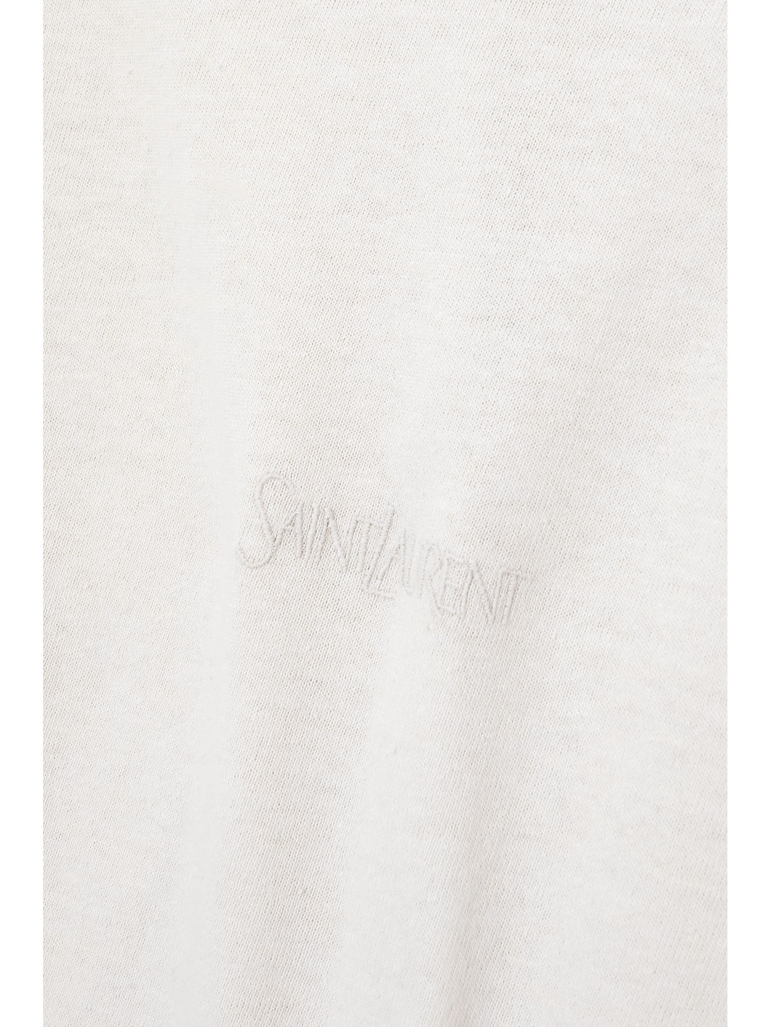 Embroidered cotton T-shirt Ivory - 5