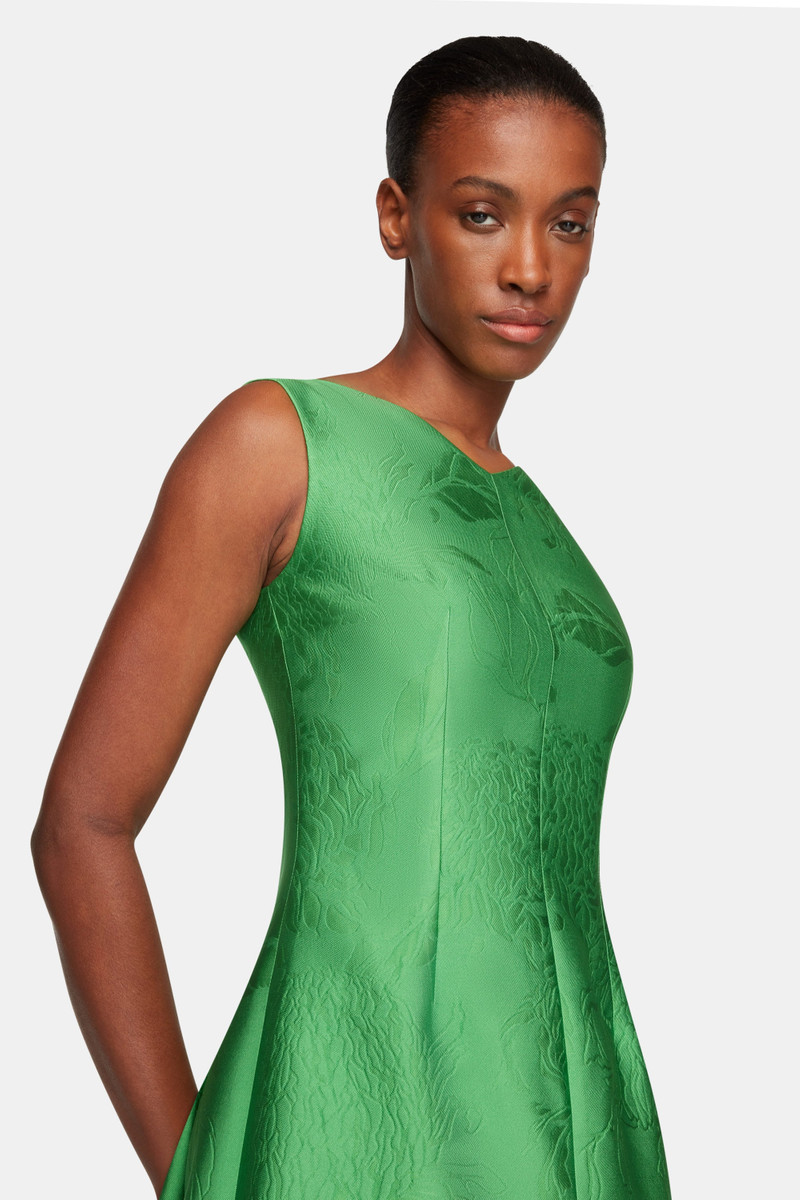 Octavie Dress In Green Embossed Cloque 3