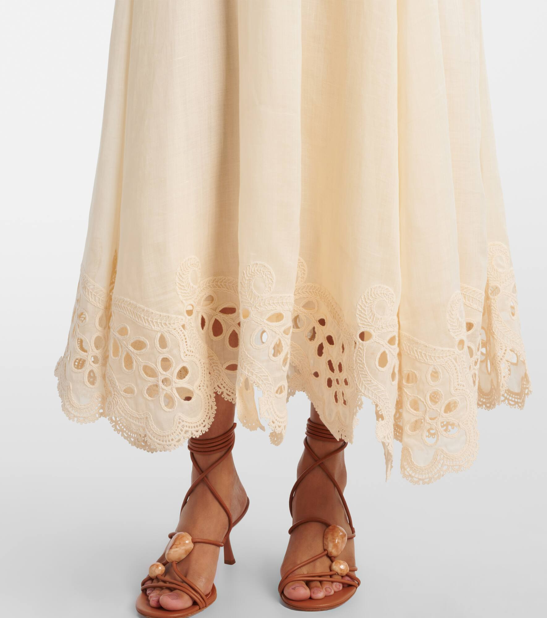 Coco embroidered ramie maxi dress - 5