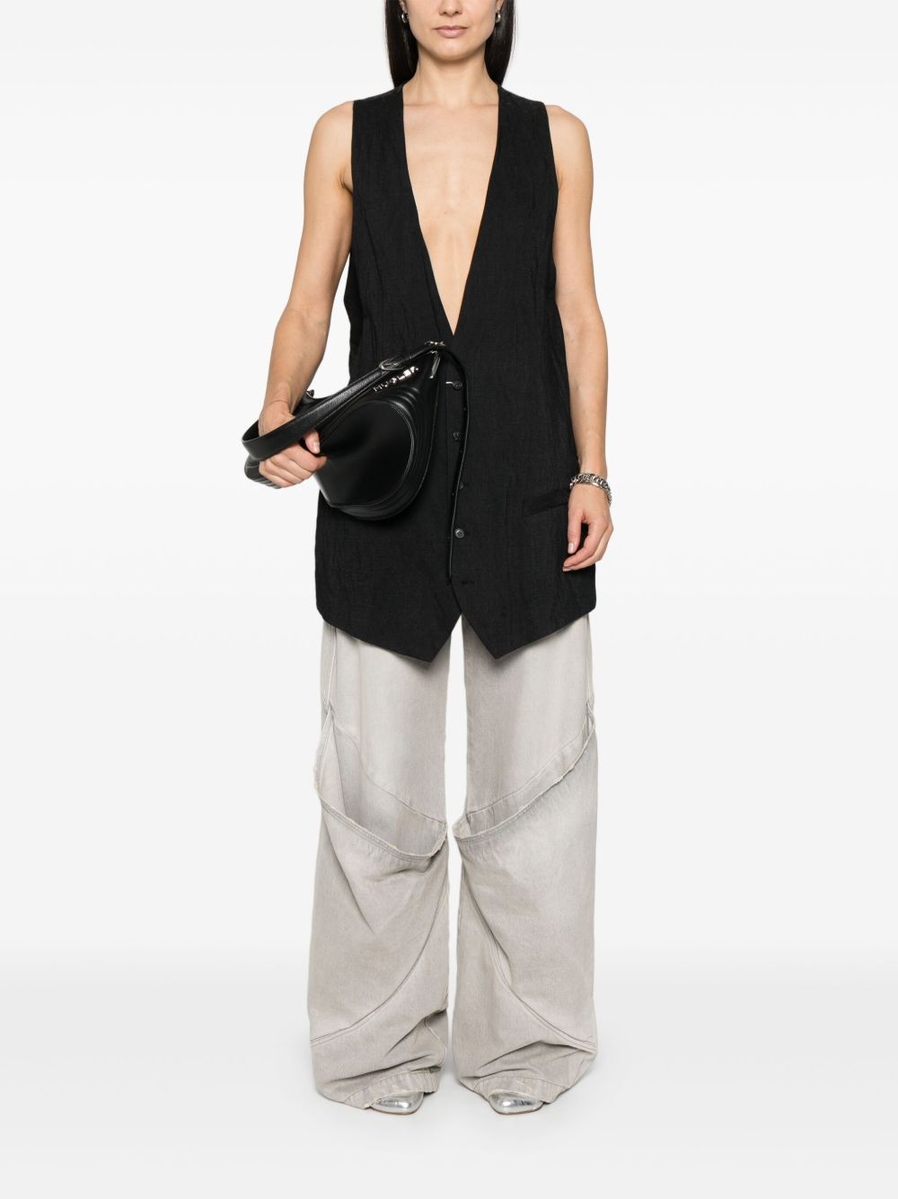 plunging-neck gilet - 2