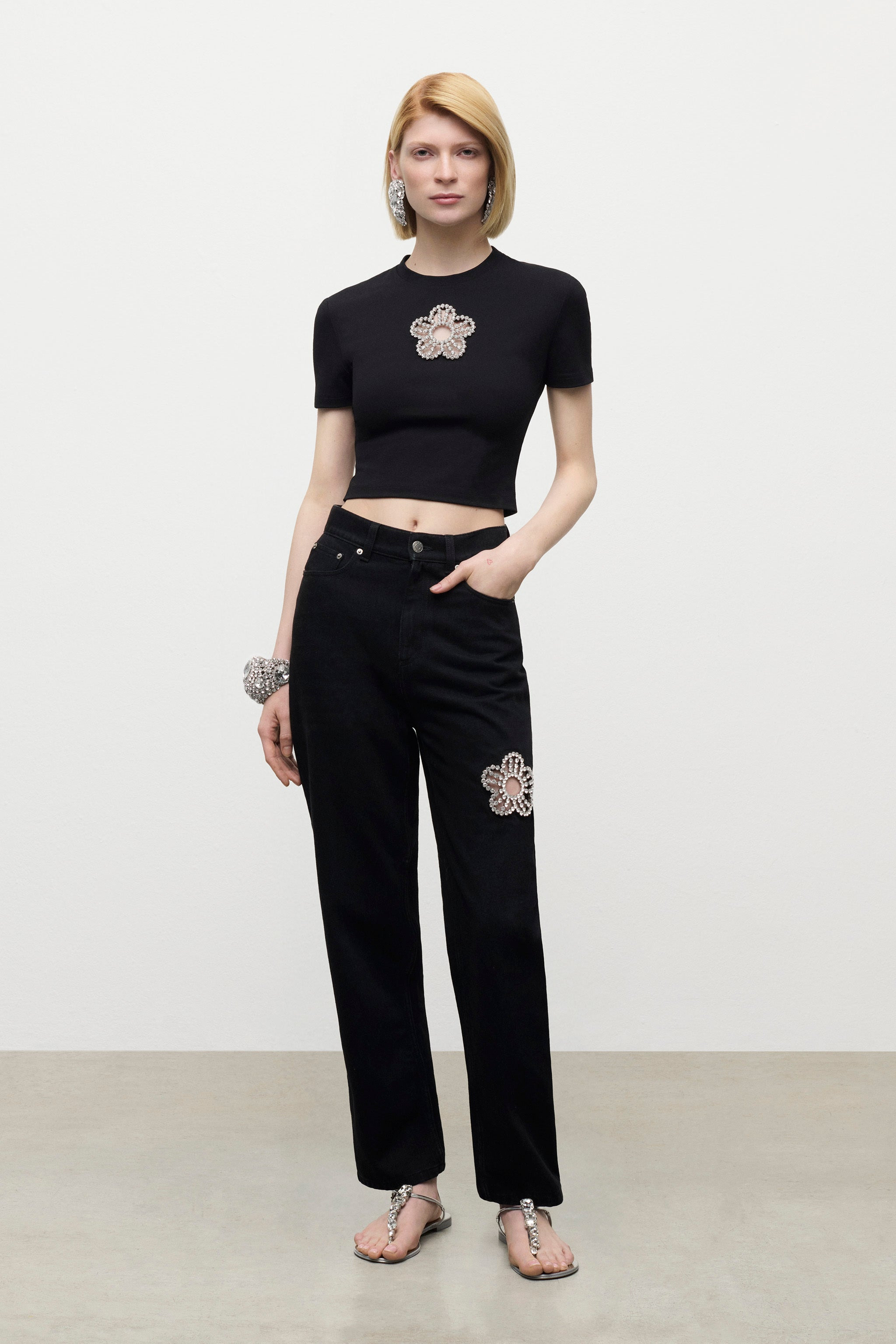 CRYSTAL FLOWER JEAN - 3