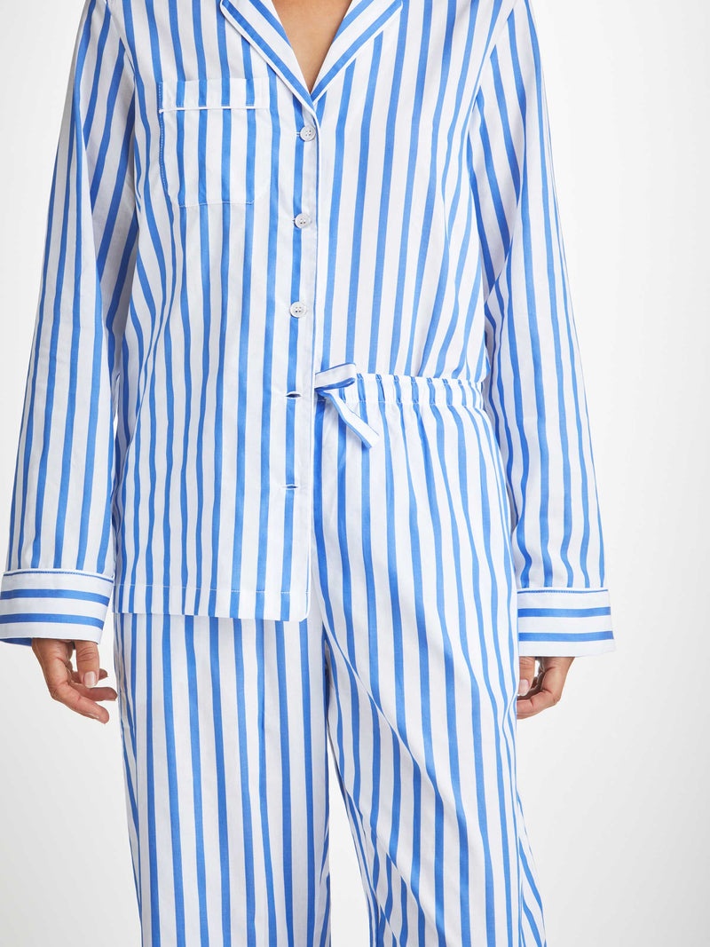Women's Pajamas Capri 23 Cotton Batiste Blue - 5