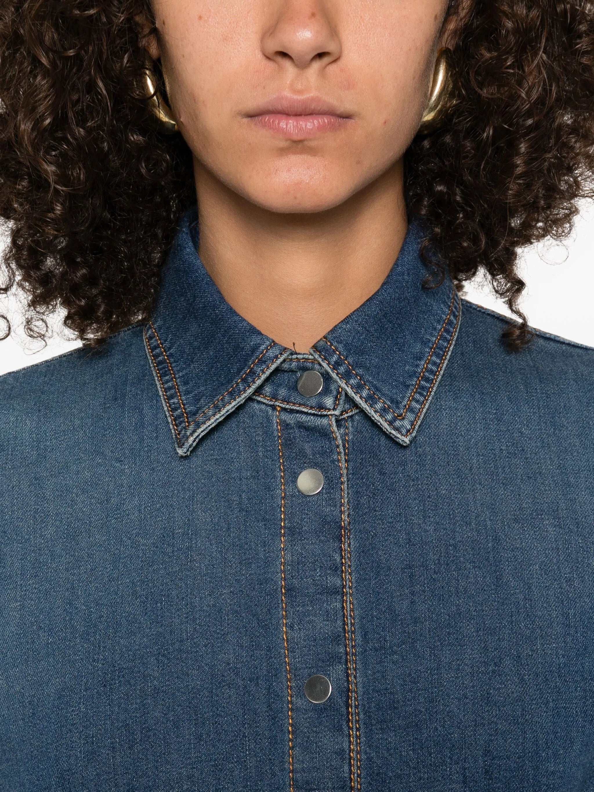 Alaïa Rounded Shirt In Denim - 5