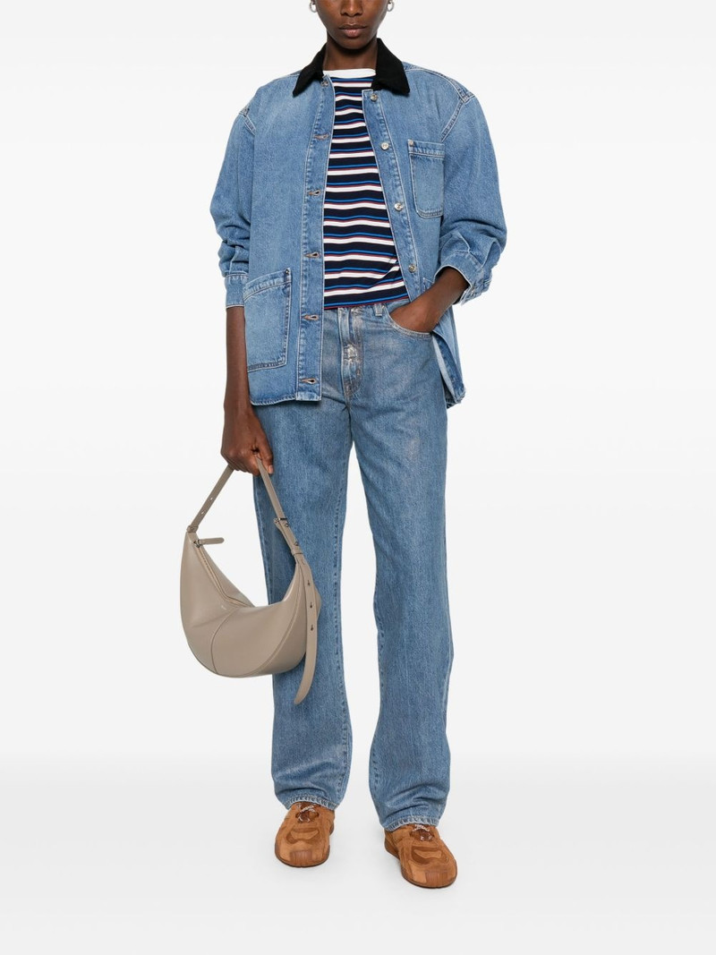 maje faded-effect denim jacket outlook
