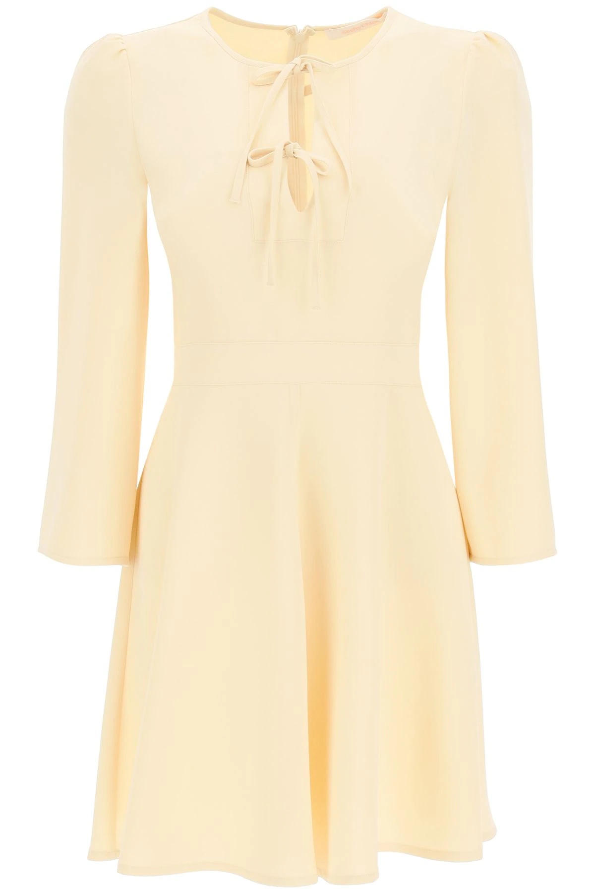 CREPE DRESS WITH BOWS - 1