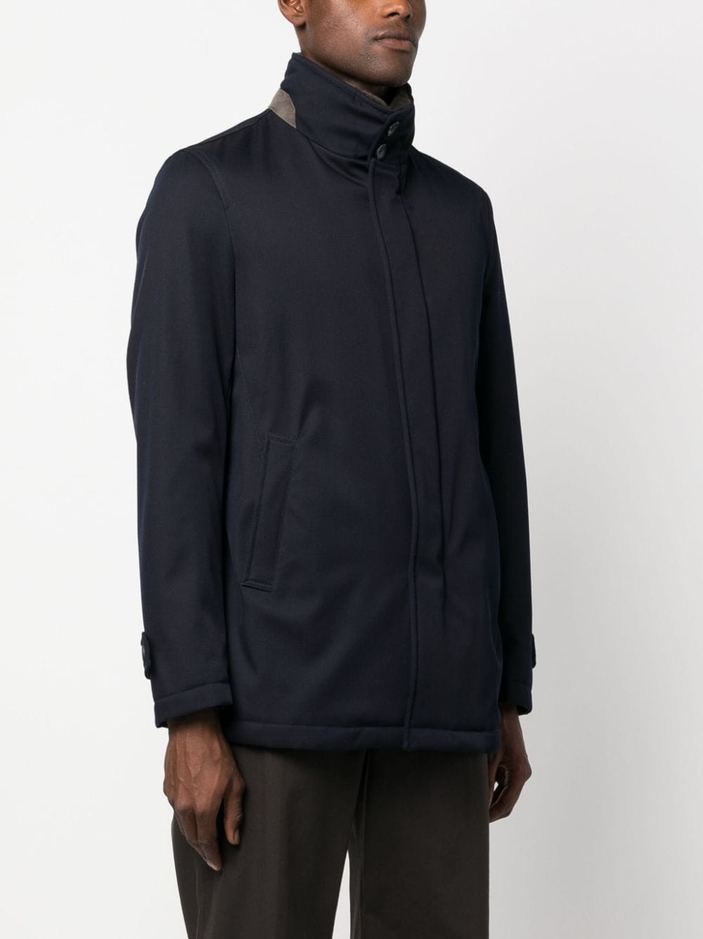 stand-up collar wool jacket - 3