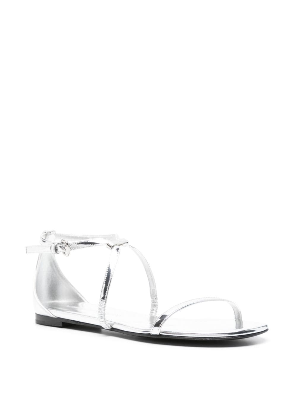 metallic leather sandals - 2