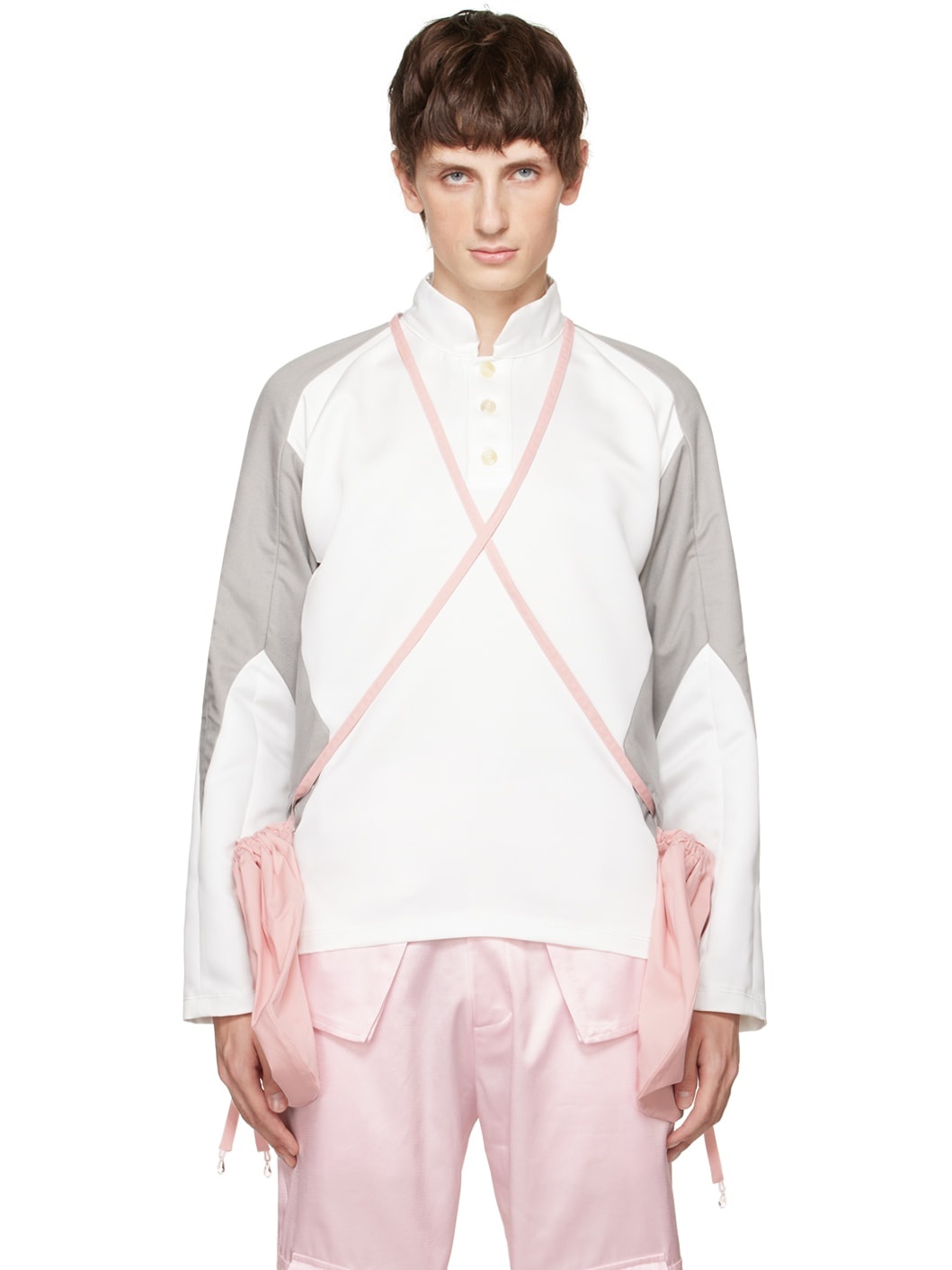 SSENSE Exclusive White & Gray Polo - 1