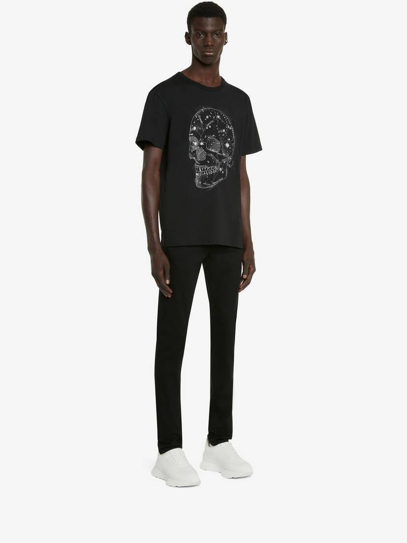 Men's Skull T-shirt in Black/silver 3