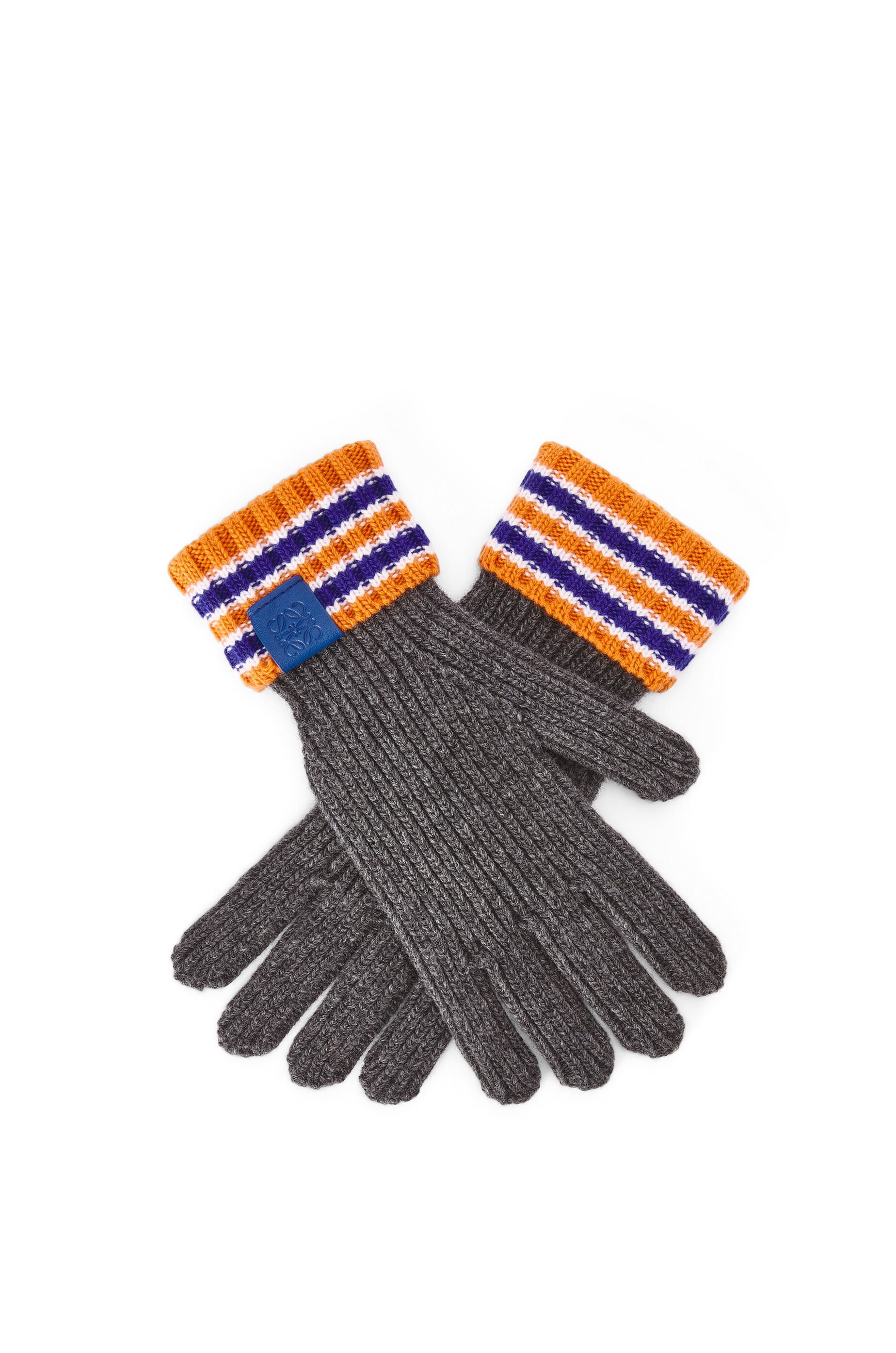 Stripe gloves in wool - 1