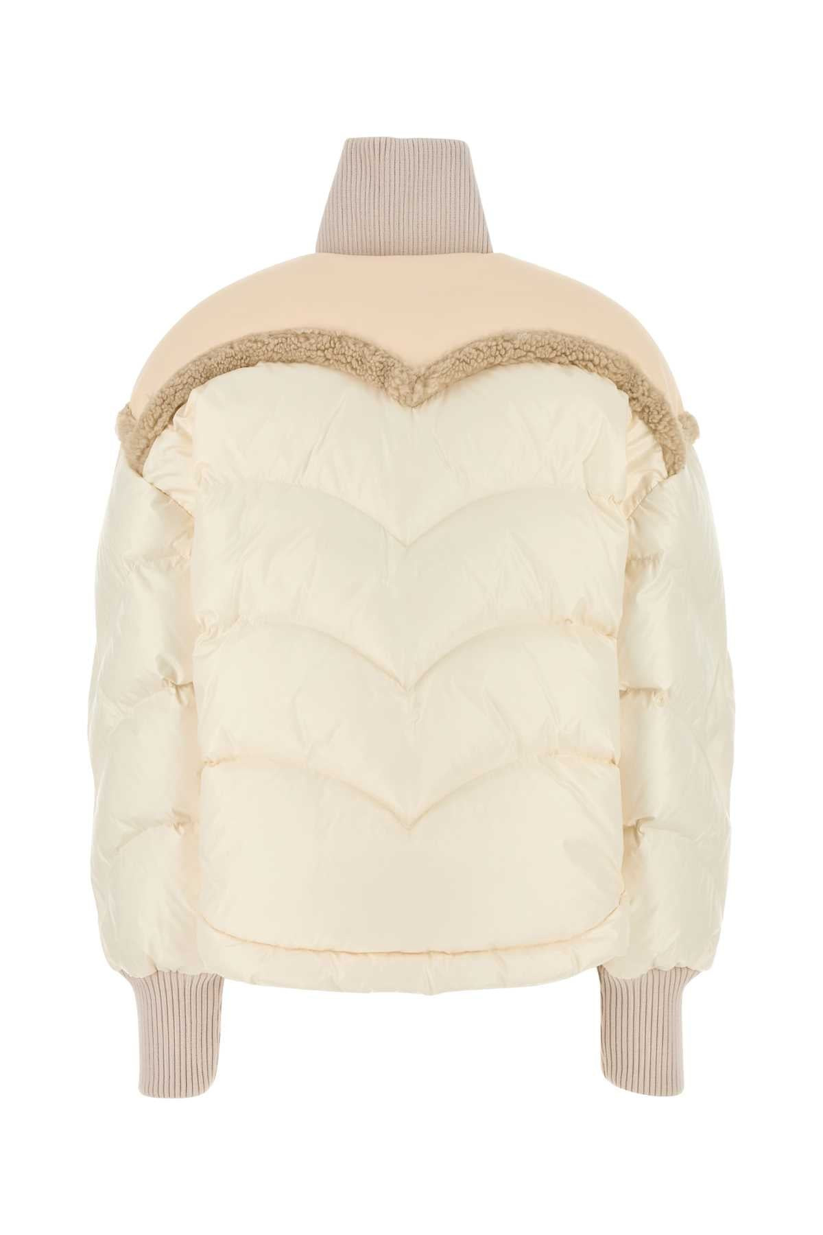 Khrisjoy Women Ivory Nylon Corazon Down Jacket - 2