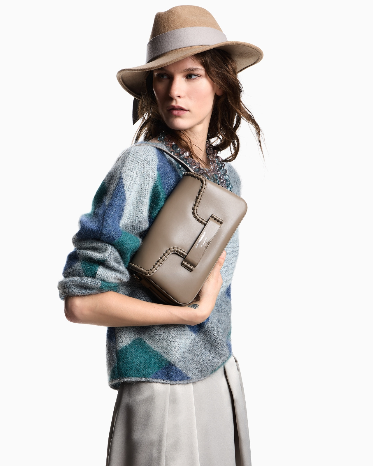 BOAT-NECK JUMPER IN JACQUARD WOOL-MOHAIR BLEND WITH AN ALL-OVER PATTERN - 6