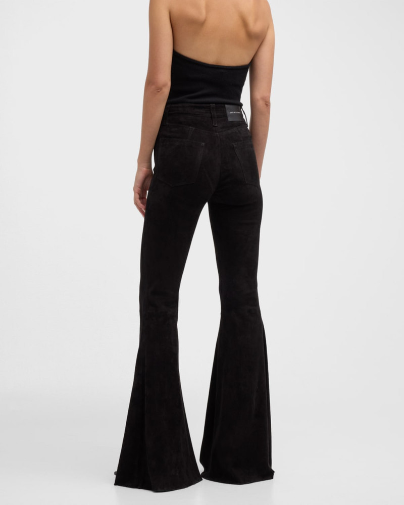 Super High-Rise Bell Flared Suede Pants 6