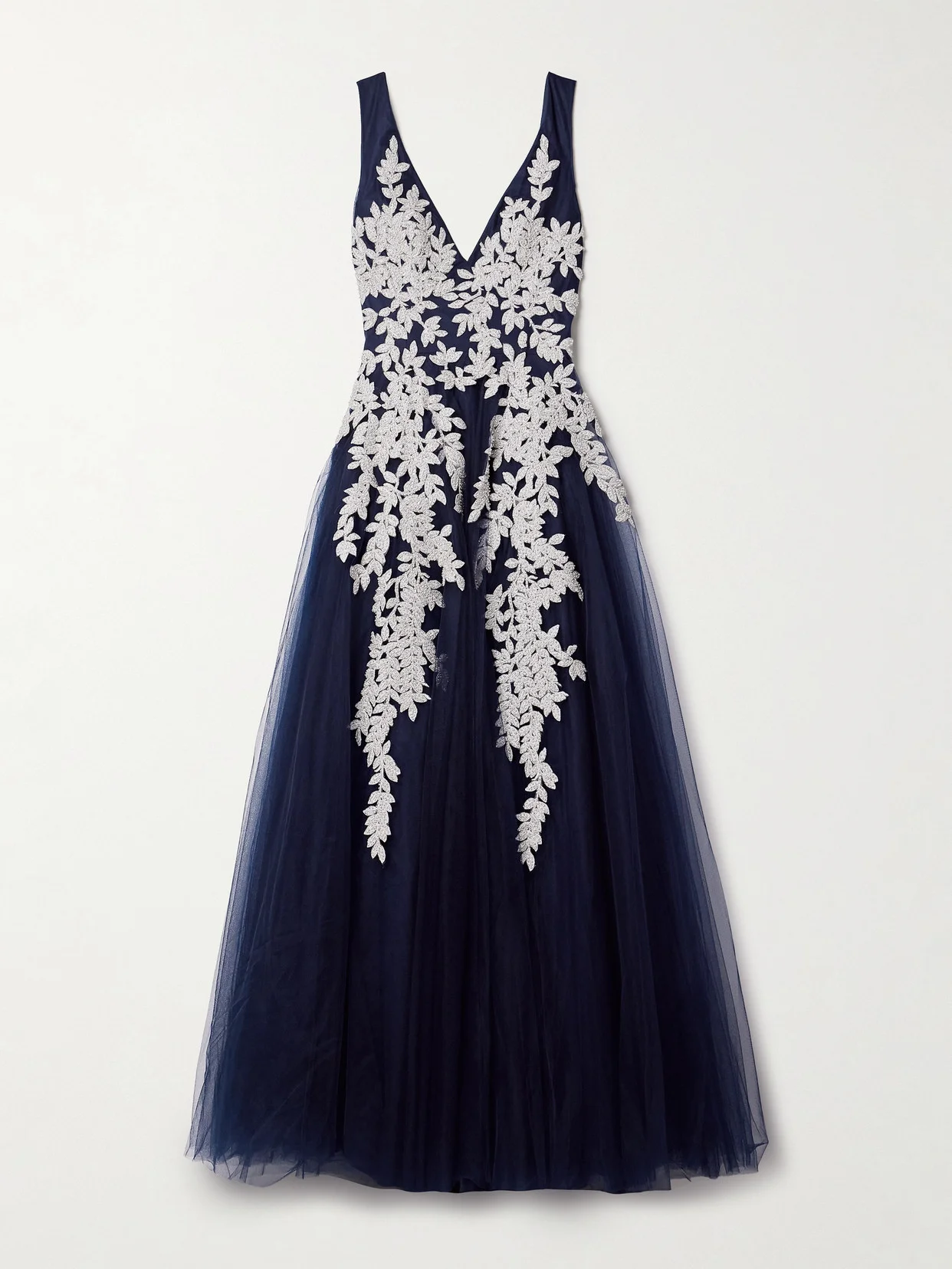 Bead-embellished Embroidered Tulle Gown - 1