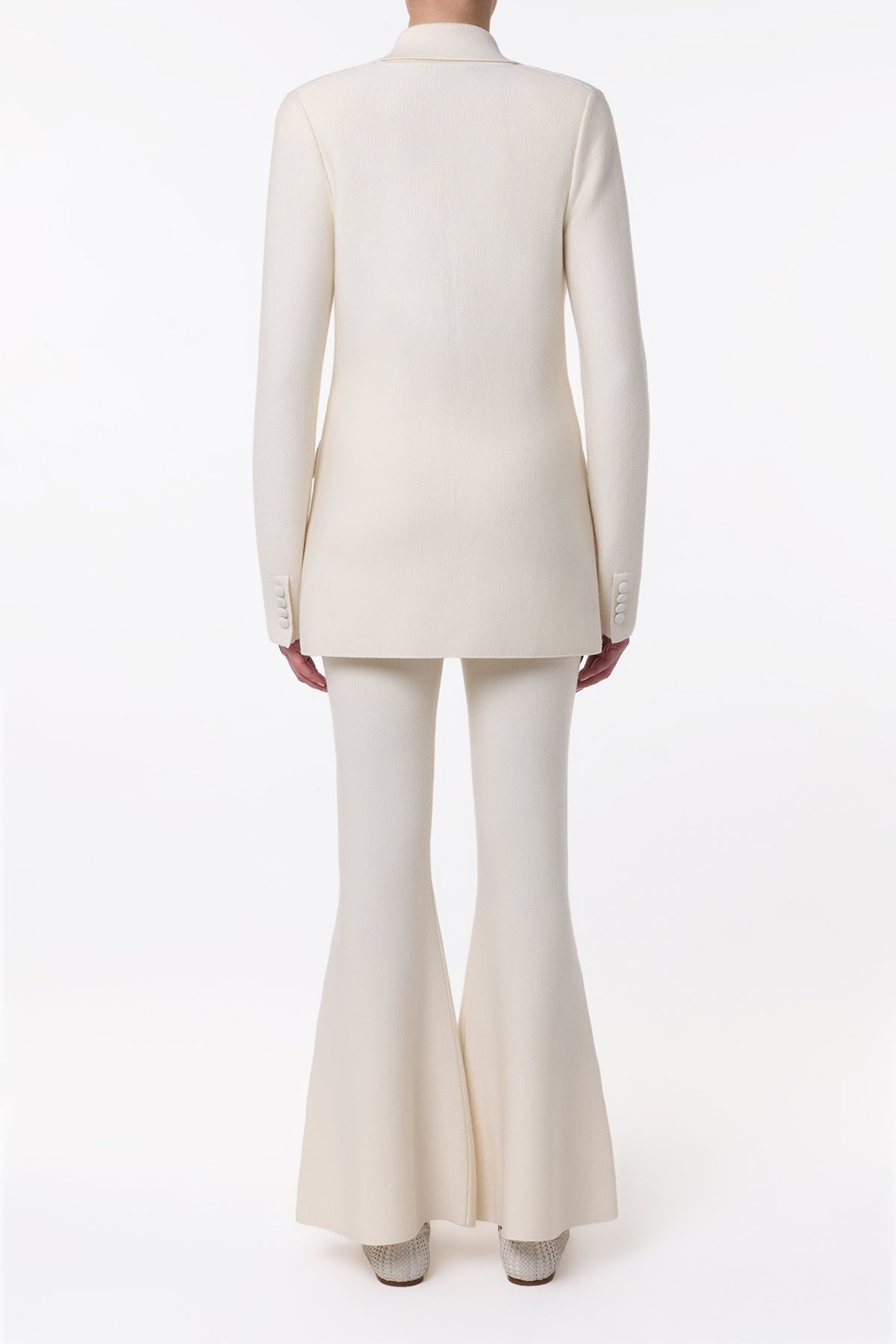 Bowen Knit Jacket in Ivory Wool - 5