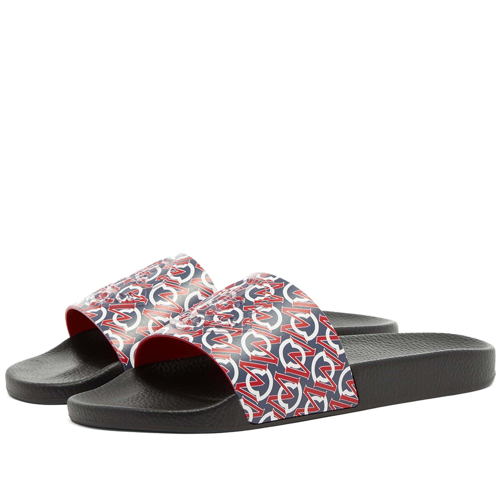 Moncler Basile All Over Logo Pool Slide - 1