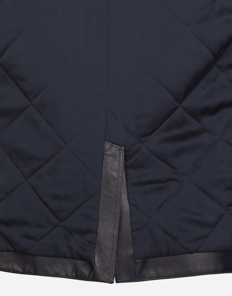 Double-breasted leather pea coat 5