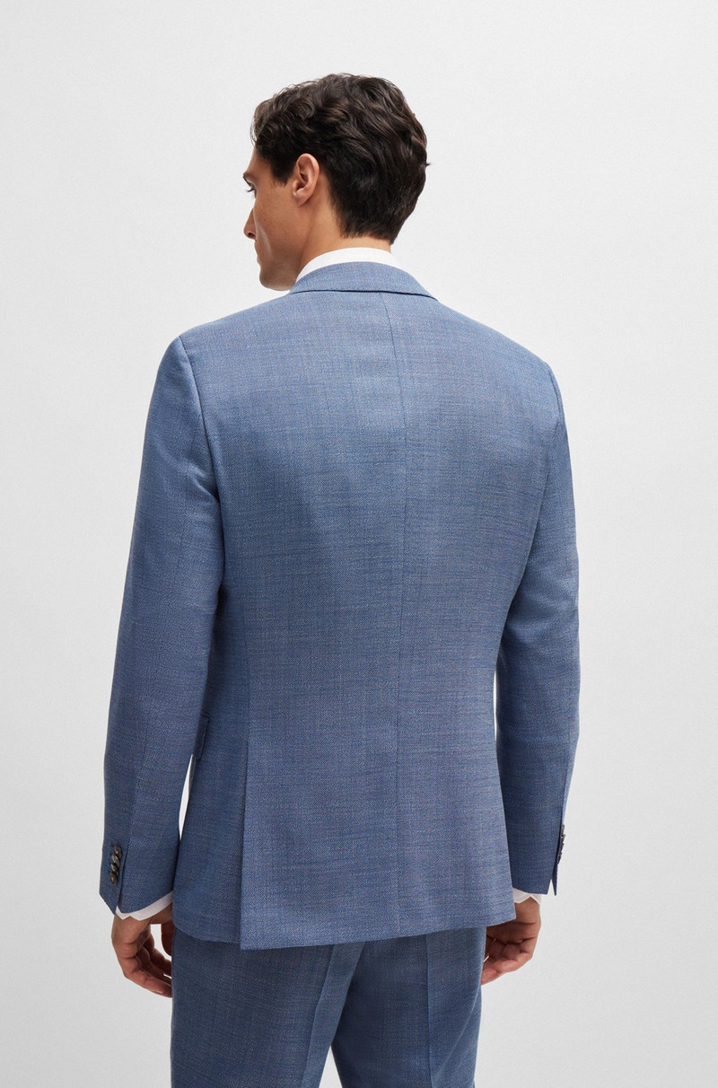 SLIM-FIT SUIT IN A HOPSACK-WEAVE WOOL BLEND 4
