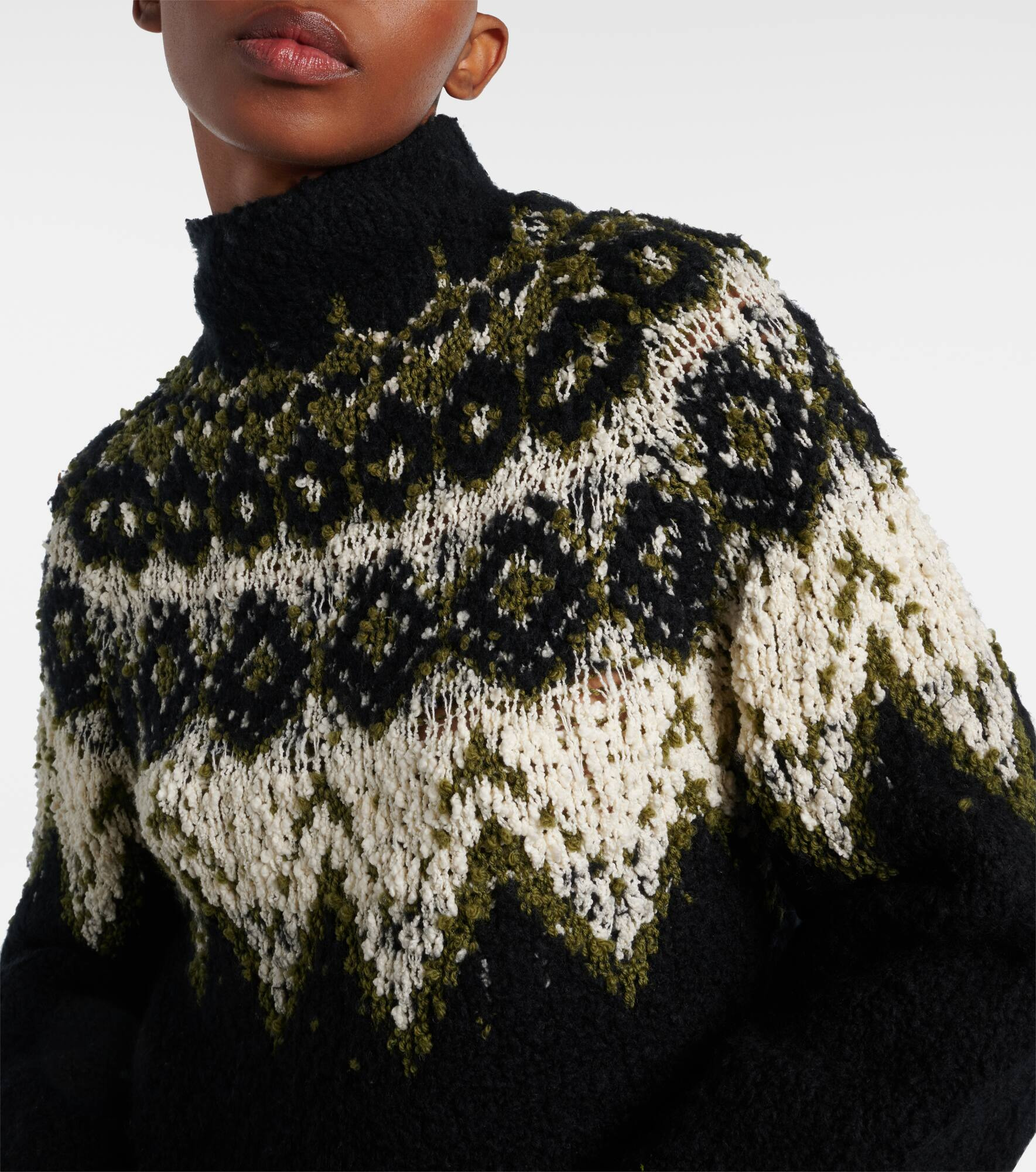 Lizzy fair isle cotton turtleneck sweater - 4