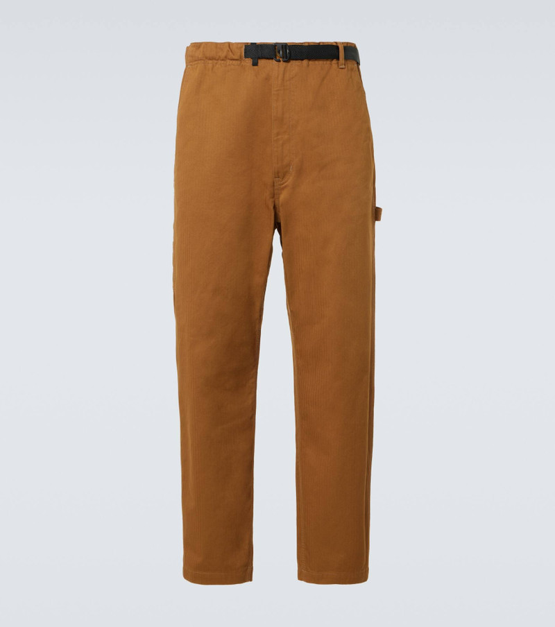 Herringbone cotton straight pants - 1