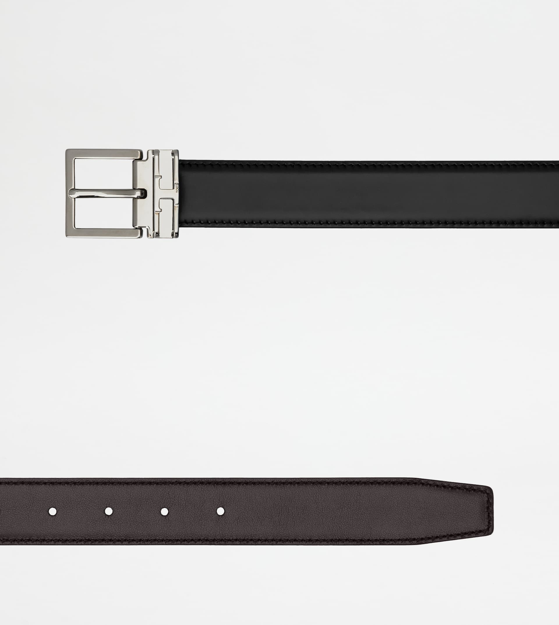 REVERSIBLE BELT IN LEATHER - BROWN - 3
