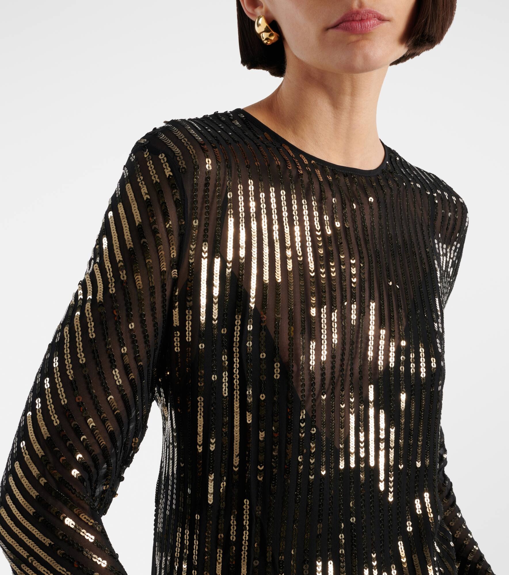 Sequined silk gown - 4