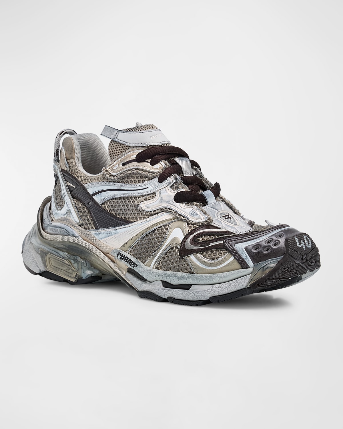 関税込【BALENCIAGA】Runner 2.0 Sneakers White/taupe Women's Runner 2.0 Sneaker in Taupe/pink | Balenciaga US