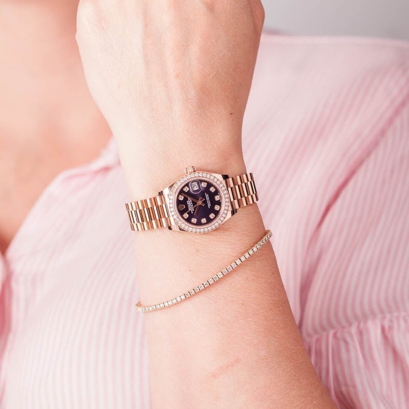 Ladies Rolex Datejust 279135 18k Everose Gold - 5