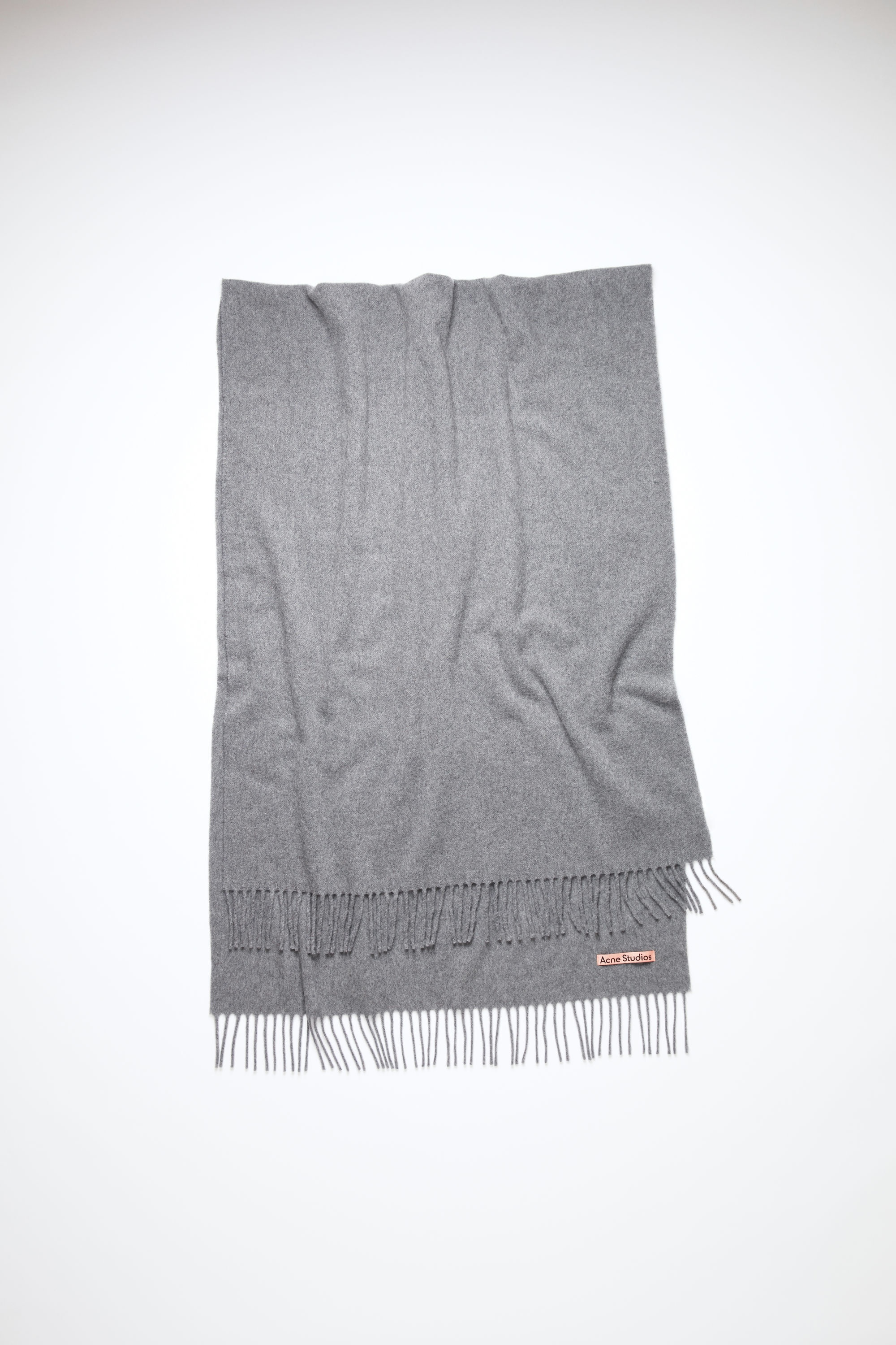 Grey Melange Oversized Cashmere Wool Scarf