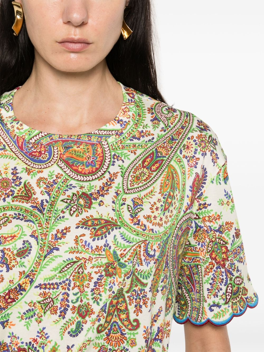 paisley-print cotton T-shirt - 5