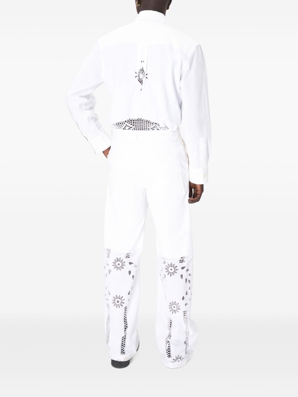 embroidered cotton trousers - 3